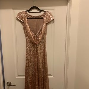Chloe sequin dress in Rose Gold from Revelry size 0 worn once for a wedding